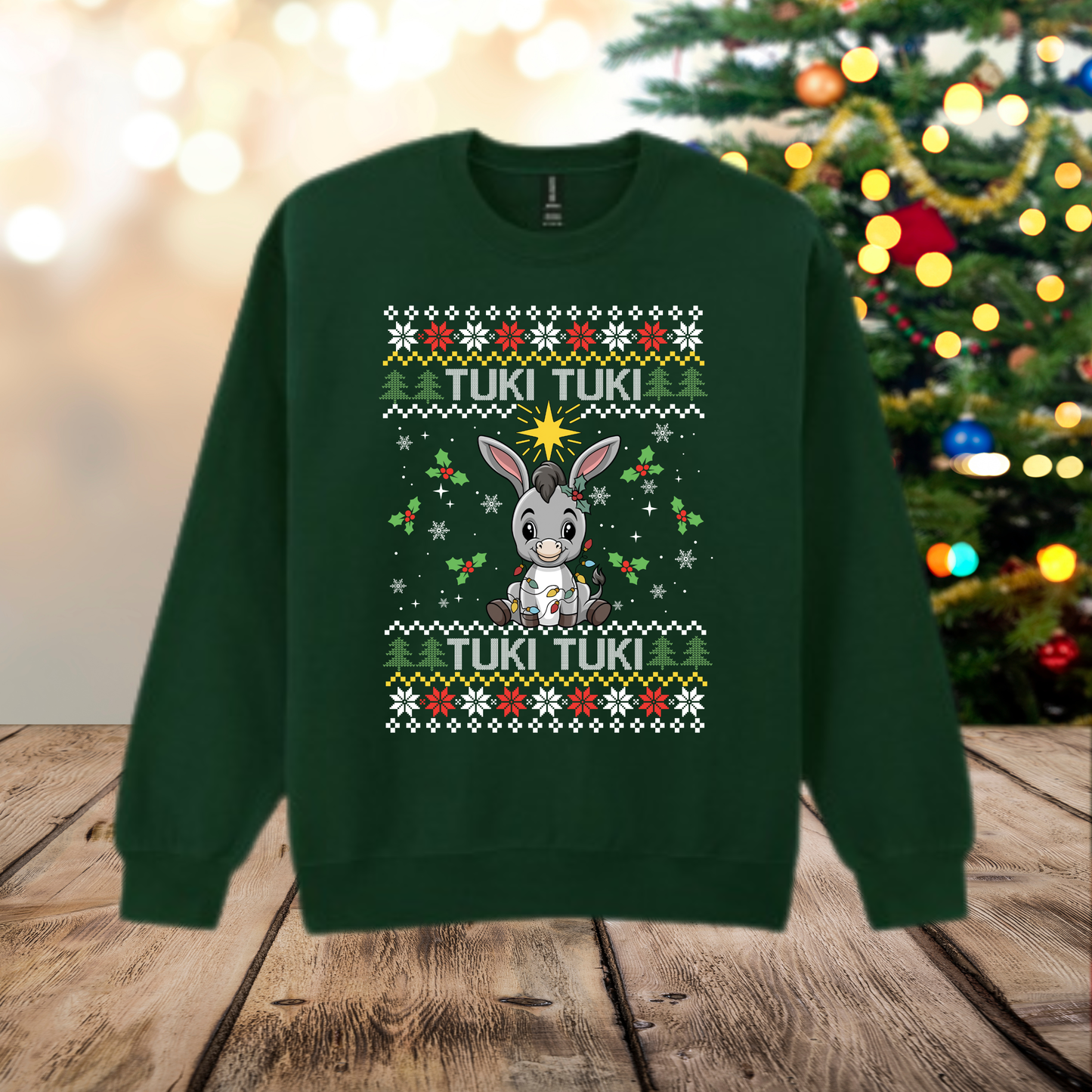 ✨ TUKI TUKI Christmas Donkey Sweater – Ugly Christmas Sweater Style ✨