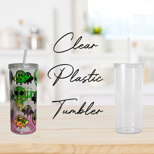 Clear Plastic Tumbler | 20 oz | Customizable | Party Favors