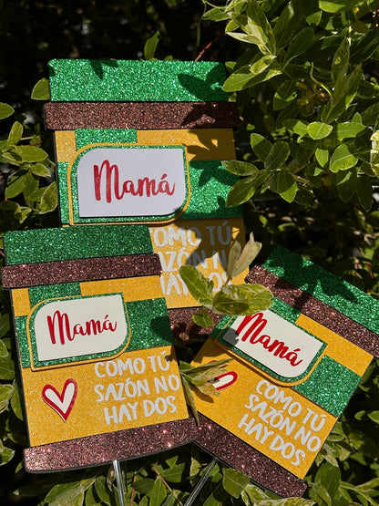 Mother's Day Cake Topper|Dia de las madres|Cake Topper|Gifts for mom|Sazon|MamÁ|Cardstock Cake Topper|Custom|Personalized Cake Topper|Decor