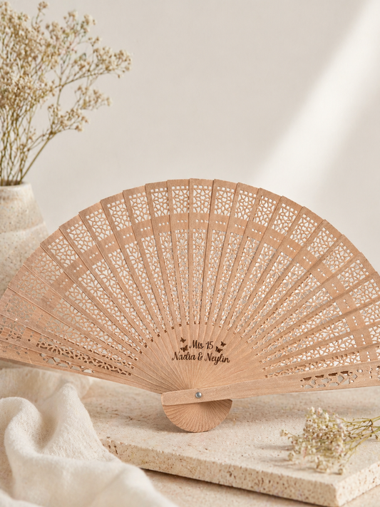 Personalized Wooden Hand Fan | Custom Engraved Gift 🌿