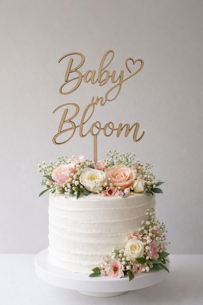 Laser Cut Wooden Cake Topper