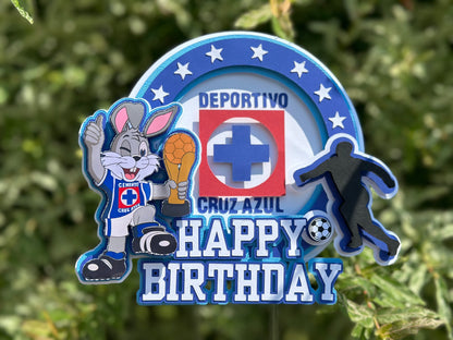 Soccer Team Topper|Cruz Azul|Liga MX|Birthday Cake topper|Soccer cake decor|Decoracion para pastel