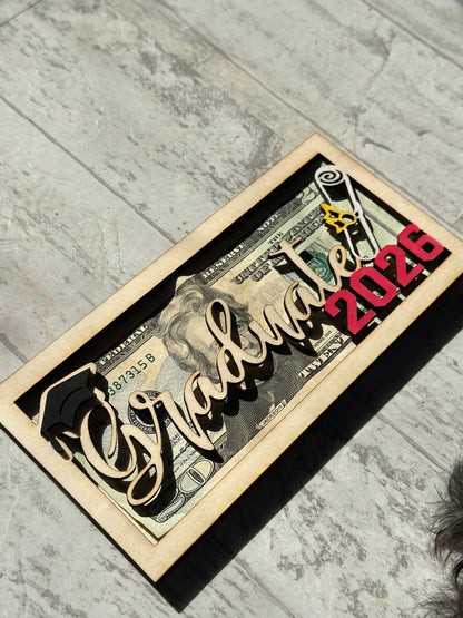Graduation Wooden Money Holder – Personalized Gift 🎓