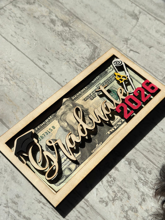 Graduation Wooden Money Holder – Personalized Gift 🎓