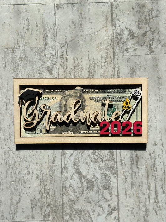 Graduation Wooden Money Holder – Personalized Gift 🎓