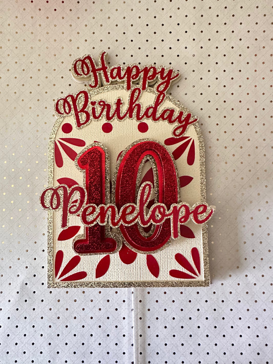 Birthday Cake Topper|Talavera|Talavera Topper|Talavera Cake Topper|Bouquet Decor|Cake Decor|Mexican Theme|Mexican cake topper|Birthday Topper|Pastel