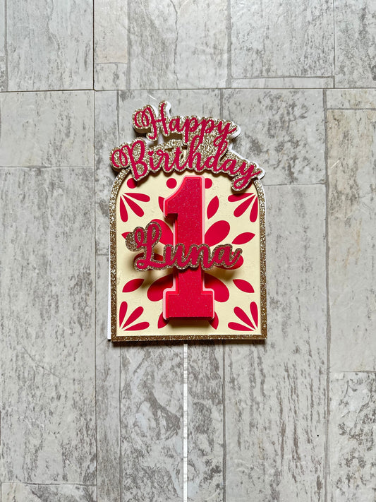 Birthday Cake Topper|Talavera|Talavera Topper|Talavera Cake Topper|Bouquet Decor|Cake Decor|Mexican Theme|Mexican cake topper|Birthday Topper|Pastel
